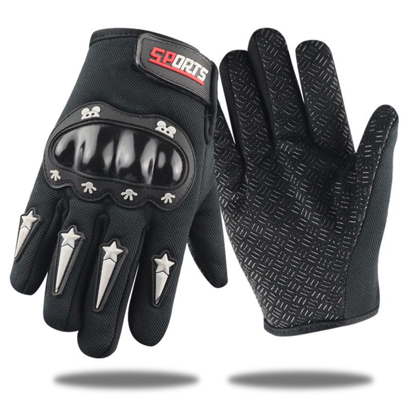 Kids' Tactical Half-Finger Motorcycle Gloves - Hard Shell Sports Cycling (Ages 5-12)