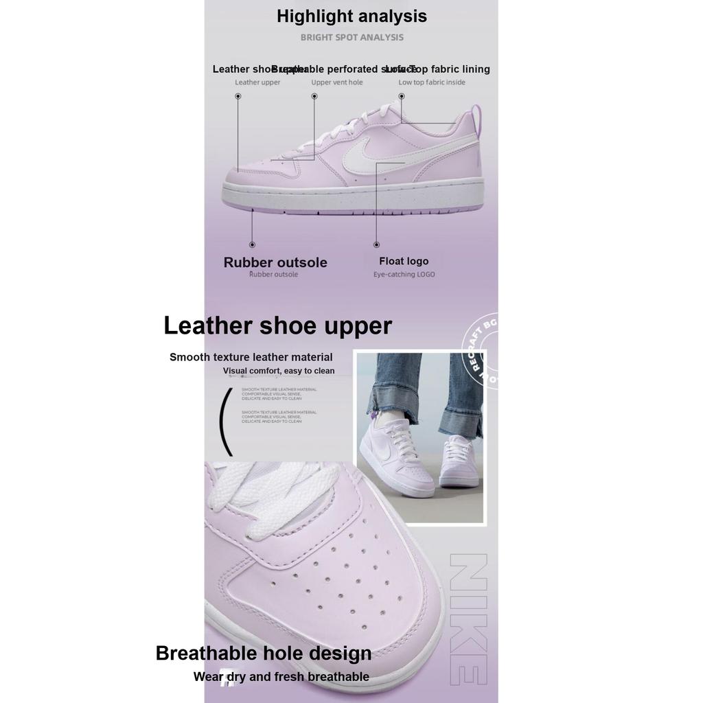 Nike Court Borough Low Recraft GS Sotva hroznová Dětské tenisky Fialová Lila-květ Bílá DV5456-500