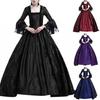 Medieval Renaissance Queen Ball Gown Bell Sleeve Maxi Dress Halloween Costume