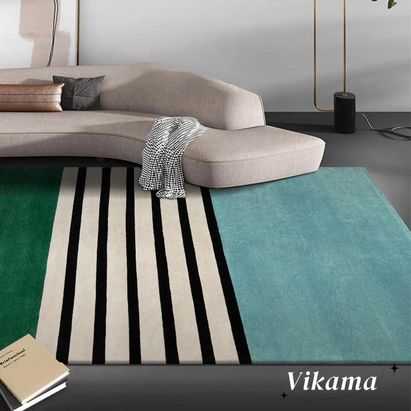 Fashion Stripe Large Area  Light Luxury Rugs for Living Room Bedroom Room Decor Floor Mats Anti Slip Washable Floor Mat