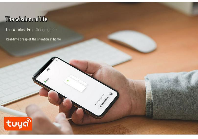 Graffiti Smart WiFi Door/Window Sensor & Intrusion Detector with Mobile App Monitoring - Black