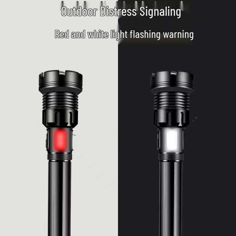XHP90 Explosion-Proof Rechargeable LED Flashlight: Super Bright, Waterproof, Telescopic Zoom, Aluminum Alloy, Handheld Light for Outdoor Use.