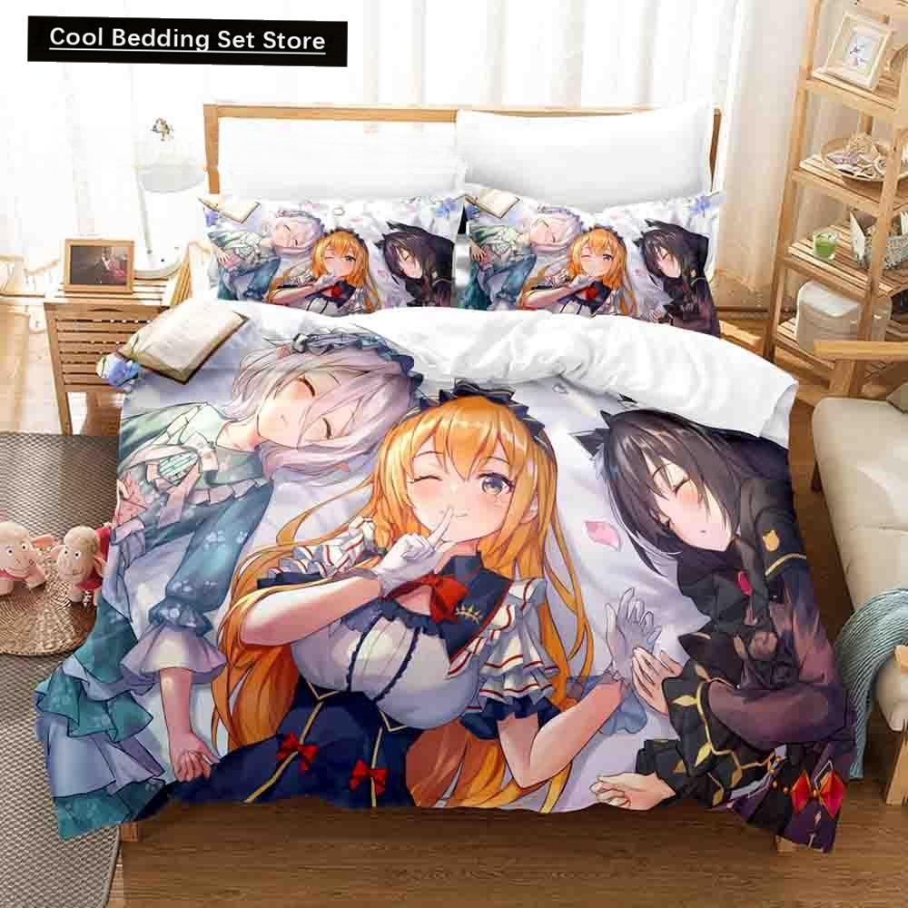 3D Print Anime Princess Connect! Re: Dive Bedding Set Single Twin Full Queen King Size Bed Set Adult Kid Bedroom Duvetcover Sets