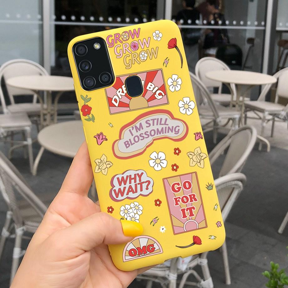 Sunflowers Daisy Shap-on Case For Samsung A21s Case Samsung Galaxy A21S A 21S A21 S A217F Cover Dustproof Silicone Bumper Coque