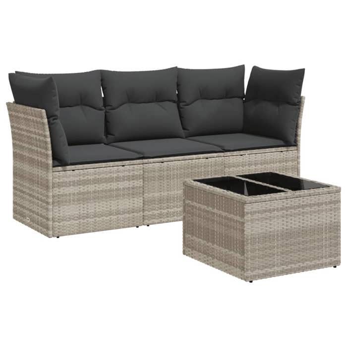 VidaXL Garden Lounge Set with Cushions 4 Pcs, Sofas with Adjustable Feet, Outdoor Furniture Set Patio Terrace, 3249061