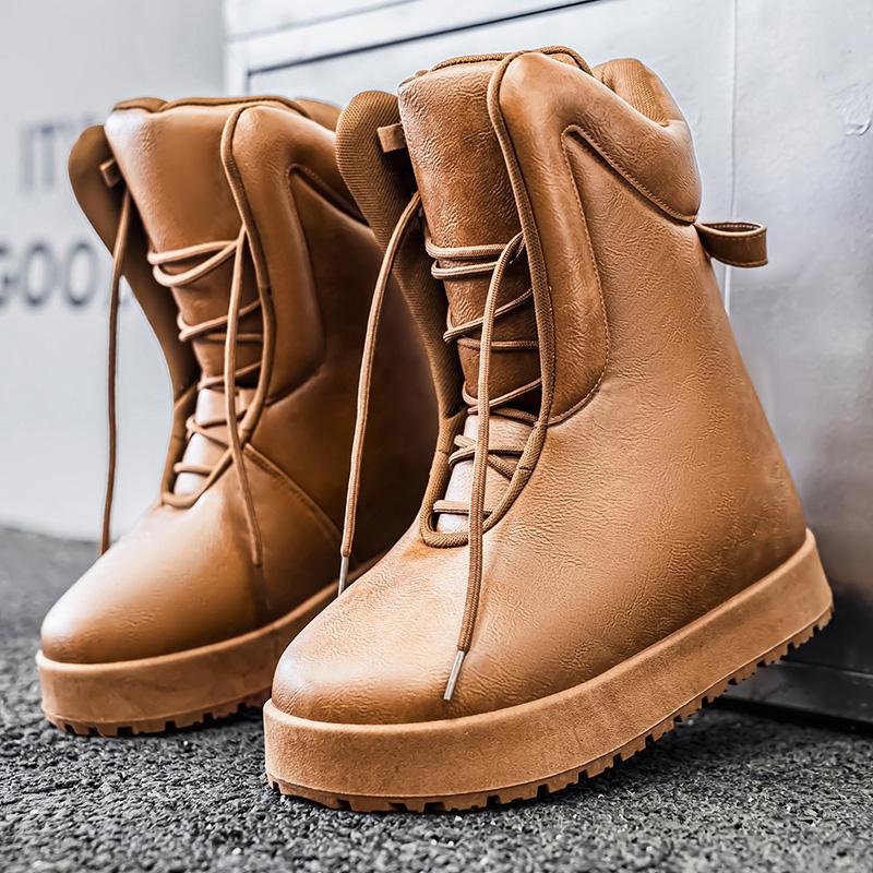 Mens high top winter casual shoes niche fashion autumn winter versatile footwear for men trendy and comfortable