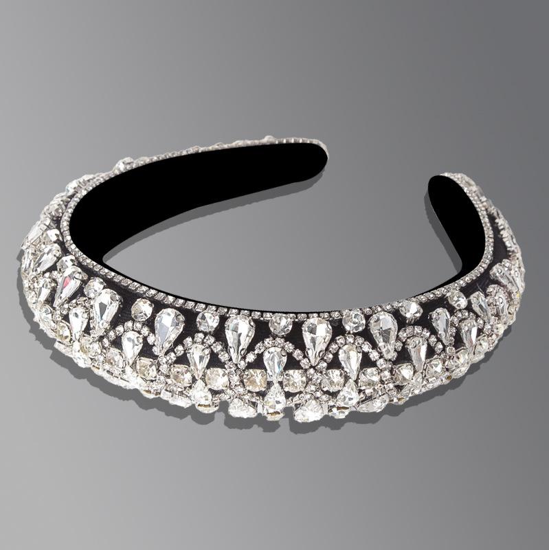 Europäische und amerikanische Mode Kristall Haarband Damen Barock Schwamm Strass Stirnband Haarschmuck