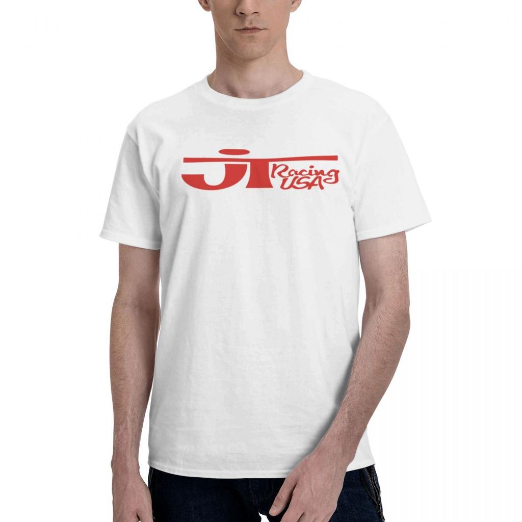 JT Racing Red Logo 100 Cotton Casual Breathable Confortable Manga Mens Designer Clothes T Shirt Men