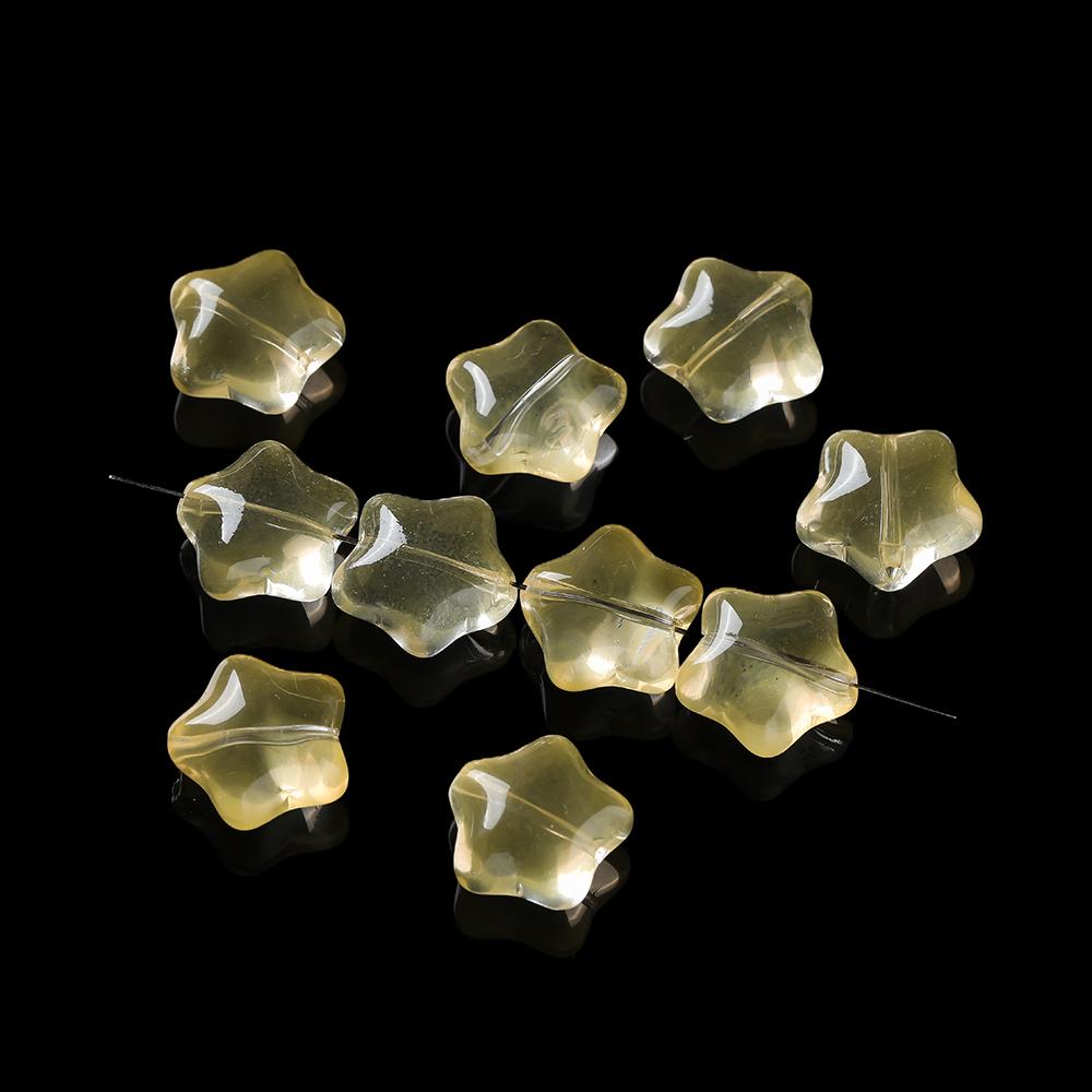 10pcs Colored Star Shaped Beads Glass Spacer Loose Beads for DIY Phone Chains Necklaces Bracelets Crafts Jewelry Making Findings