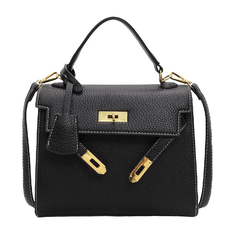 

Популярная модная сумочка весна и лето новая простая сумка-мессенджер текстурный замок сумка на плечо темно-коричневого