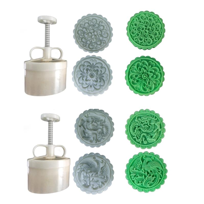 פסטיבל אמצע הסתיו סט חותכנים וצורות לעוגות ירח דרקון ופניקס לעוגה ועוגיות