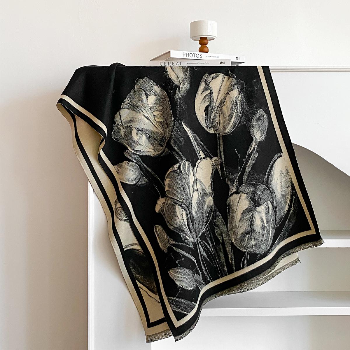 

New Luxury Design Winter Two-Sided Cashmere Jacquard Scarves High Quality Women Thicken Wrap Shawl Ladies Brand Pashmina Scarf