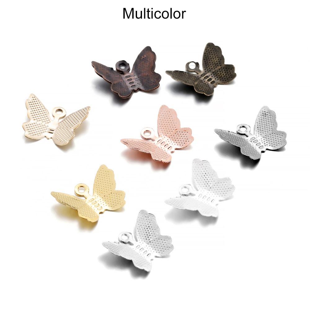 100pcs/lot Butterfly Filigree Wraps Connectors Charm DIY Jewelry Accessories Findings Supplies For Jewelry Making