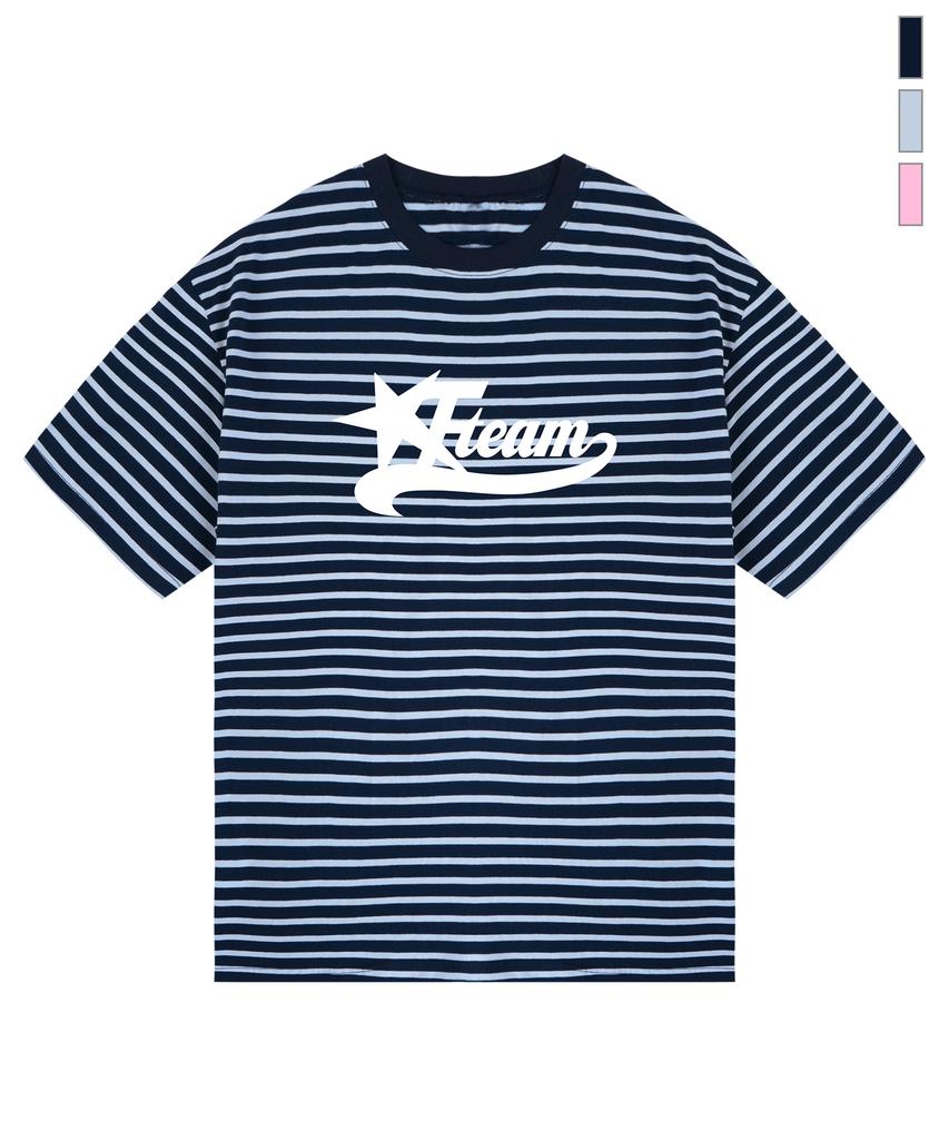 GRAVER [Unisex] Of Team Striped Short Sleeve T-Shirt_3Color