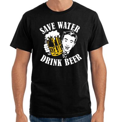 Men's and Women's T-shirts Save Water Drink Beer Sayings Gift Funny Fun Comedy Fun Saying