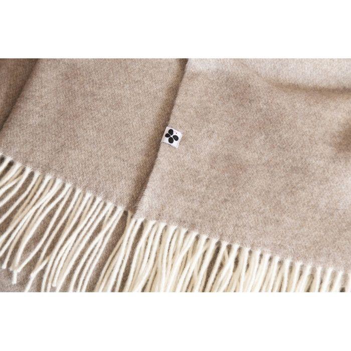 Plaid à franges 140 x 200 cm "Côme" Laine + Cachemire l'Effet Papillon