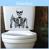 Pvc Closestool Modern Sticker Wall Decor With Smiling Skull For Living Room