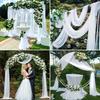 Set of 2 Wedding Arch Mesh Draping Fabric Sheer for Easter Bridal Shower Backdrop Outdoor Party Arches Church Ceremony Decoratio