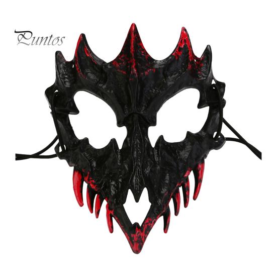 

Маска на половину лица, костюм ужасов на Хэллоуин, реквизит, скелет животного, кровавая маска с эластичными ремнями для Хэллоуина, косплея, карнавалов, маскарадов J