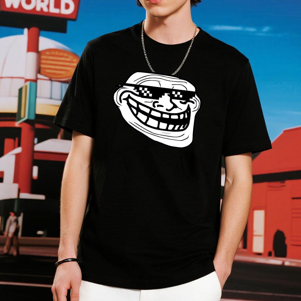 Troll Face Rage Comic Tshirt Humorous Angry Meme Shirt Cotton Comfortable Unisex Short Sleeve G