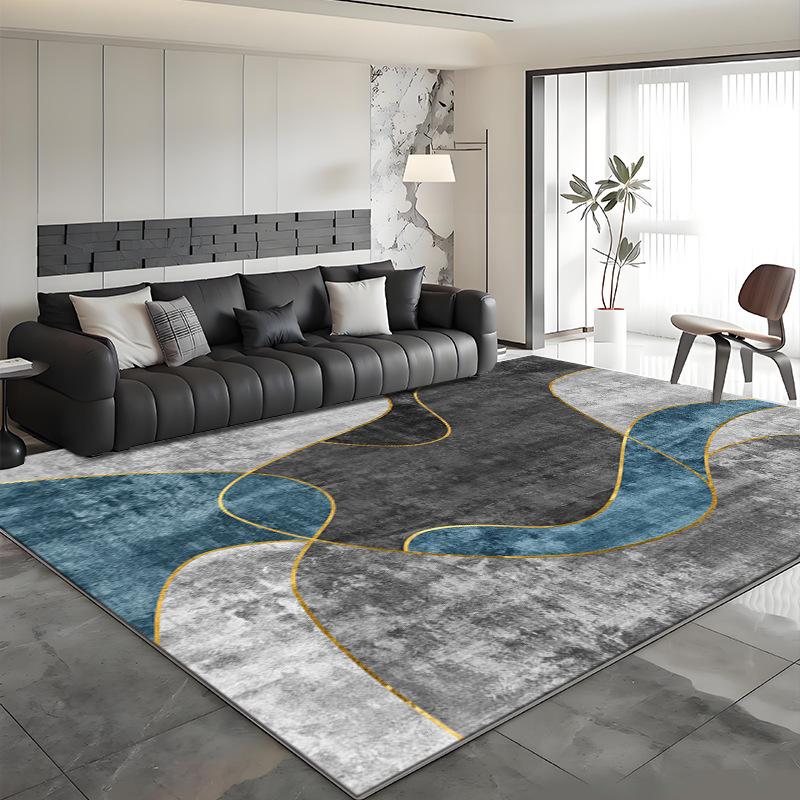 Nordic Style Crystal Velvet Area Rug Luxury Abstract Geometric Floor Mat Non Slip Carpet for Living Room Bedroom