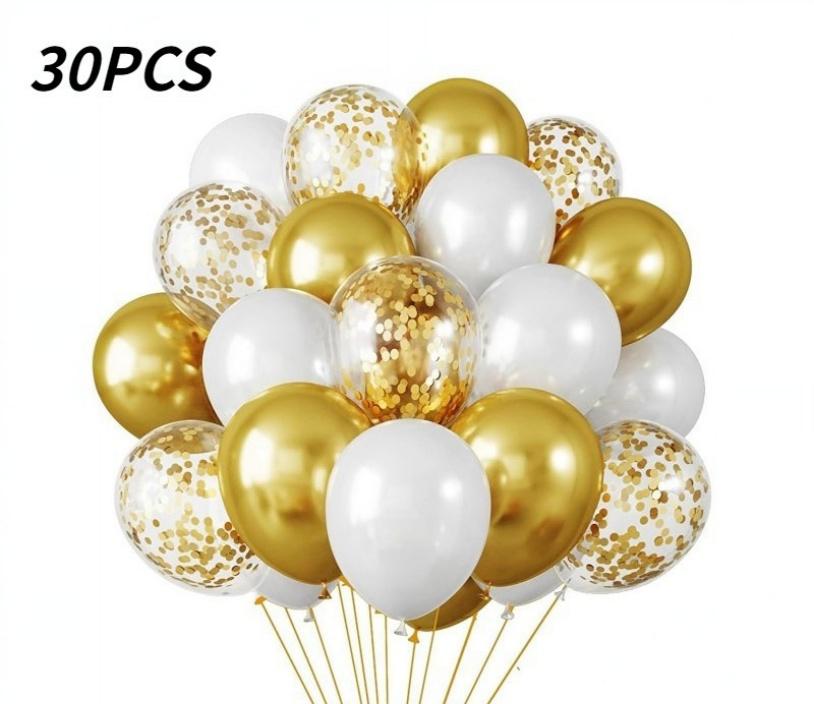 30pcs 10 Inch Multi-color Latex Balloons Set for Birthday Wedding Engagement Anniversary Bachelorette Bridal Shower Decoration