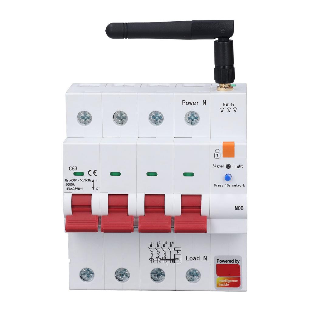 Smart Circuit Breaker for 4P 63A Metering Circuit Breaker with Timer Mobile APP Remote Control
