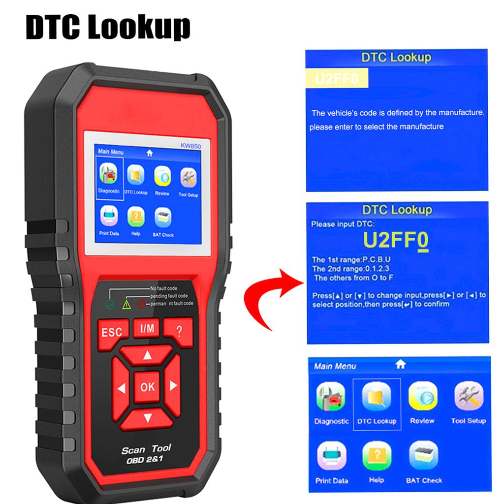 OBDII Scanner Code Reader (KW850) Professional OBDII Anto Scanner Car Diagnostic Check