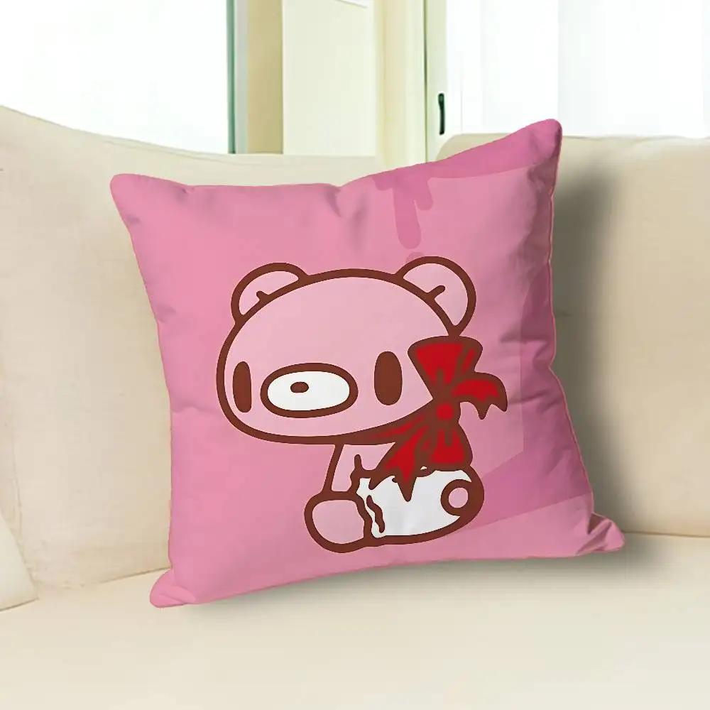 Kawaii G-Gloomys Pink Bear Pillow Cases for Bedroom Living Room Sofa Home Decor Polyester Cushion Cover with Zipper