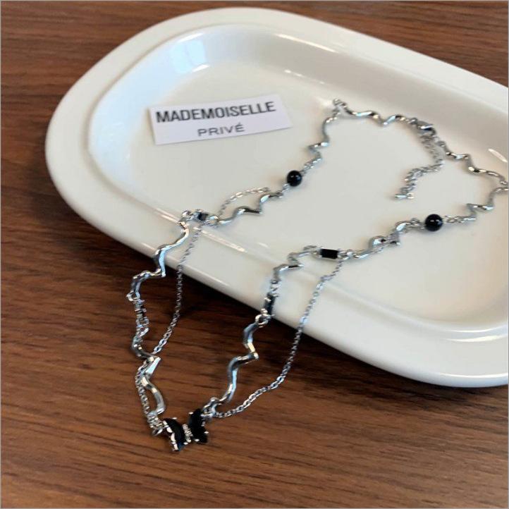 Xiaohongshu Gradual Change Love Necklace Female Cold Wind Collarbone Chain High Design Necklace
