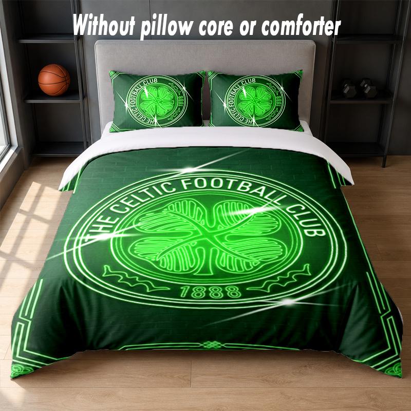 Set Biancheria da Letto Design Celtic FC 1 Copripiumino + 2 Federe Morbido Traspirante Biancheria da Letto per la Casa