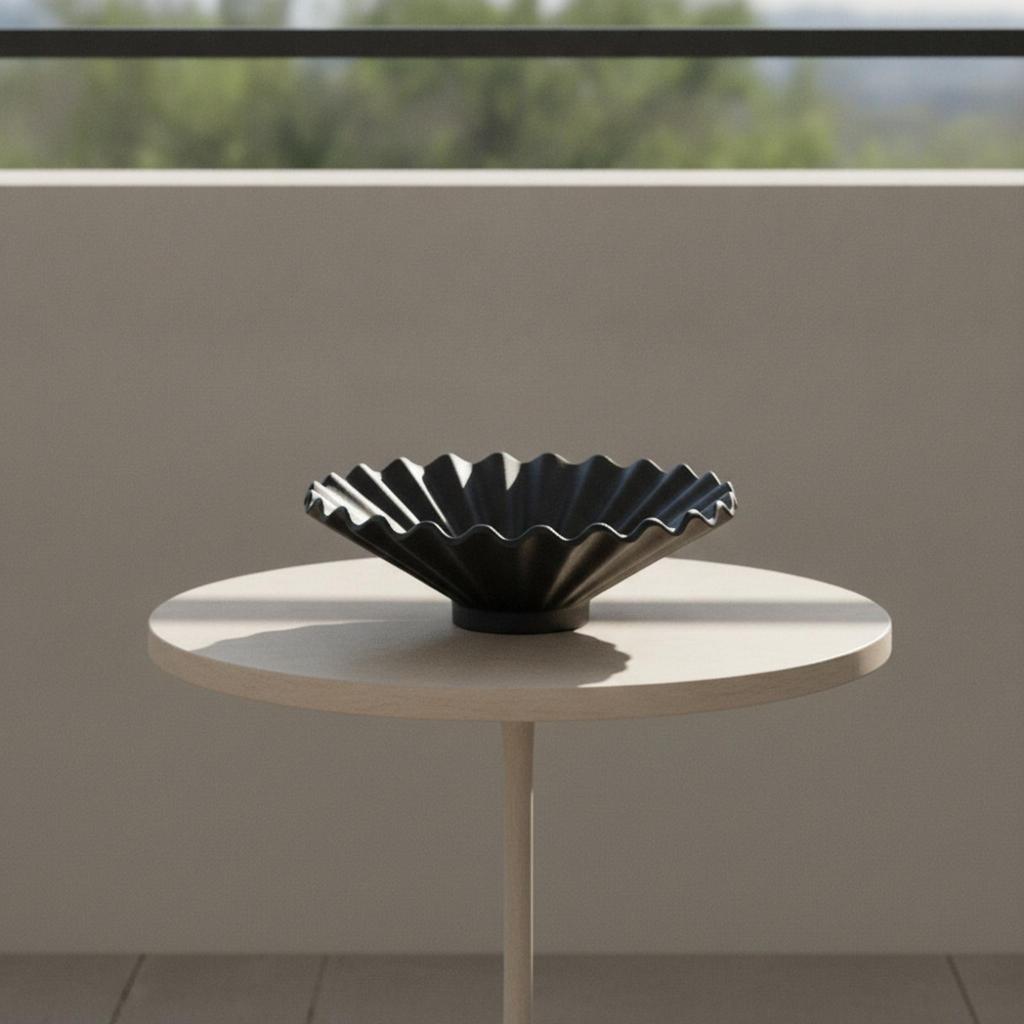 Fruit Bowl with Pedestal Textured Handcrafted for Entryway Console