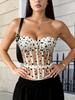 Europäischer Stil Damen Scharf Sommer Gepunktet Unifarben Fischgräten Taille Bandeau Top