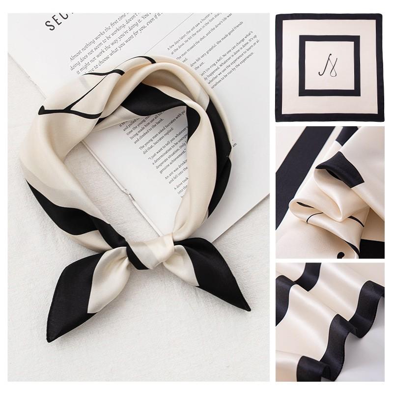 Mulberry Silk Square Scarf Women Green Neckerchief Versatile Decorative Gift