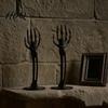 Tabletop Halloween Decoration Skeleton Candle Holder Gothic Resin Hand Holder And Standing