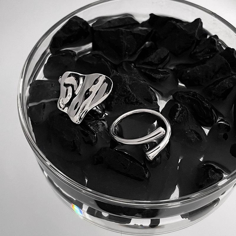 Irregular Ring Female Niche Design Personality Simple Tide High Sense Cold Wind Stacking Wearing Combination Ring Female