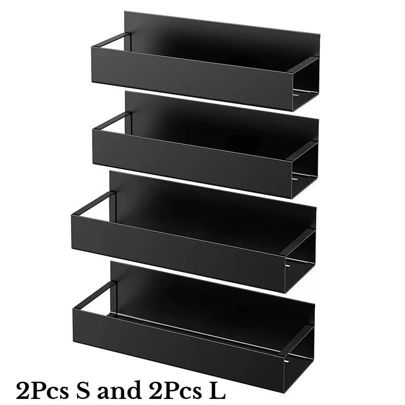 Magnetisches Gewürzregal Organizer für Kühlschrank und Backofen Schwarze Kühlschrank-Organizer und Aufbewahrung Magnetische Haken für die Küche
