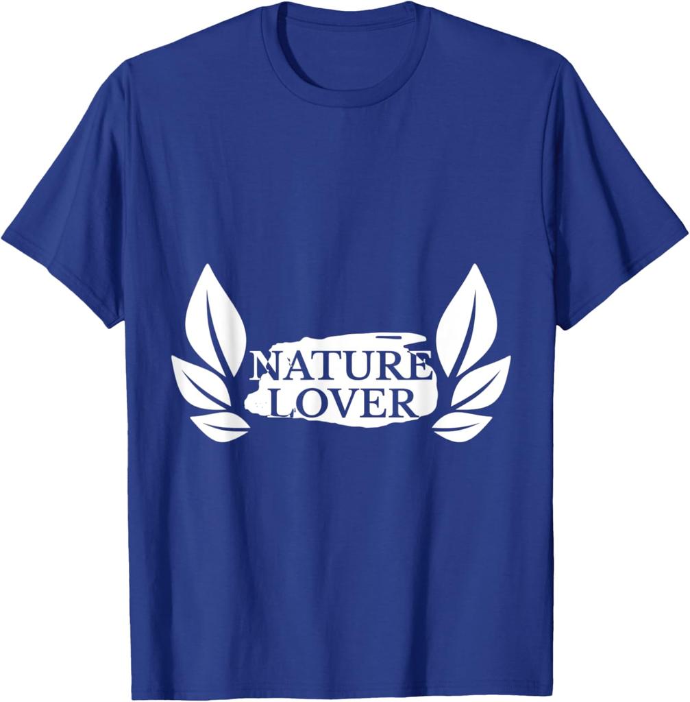 Nature Lover Graphic TShirt Leaves Design Casual Cotton Round Neck Short Sleeve Tee