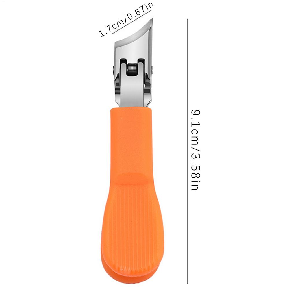 Fingernail Clippers for Men Heavy Duty Wide Jaw Opening Nail Clippers No Splash Nail Cutter Slanted Long Handle Fingernail