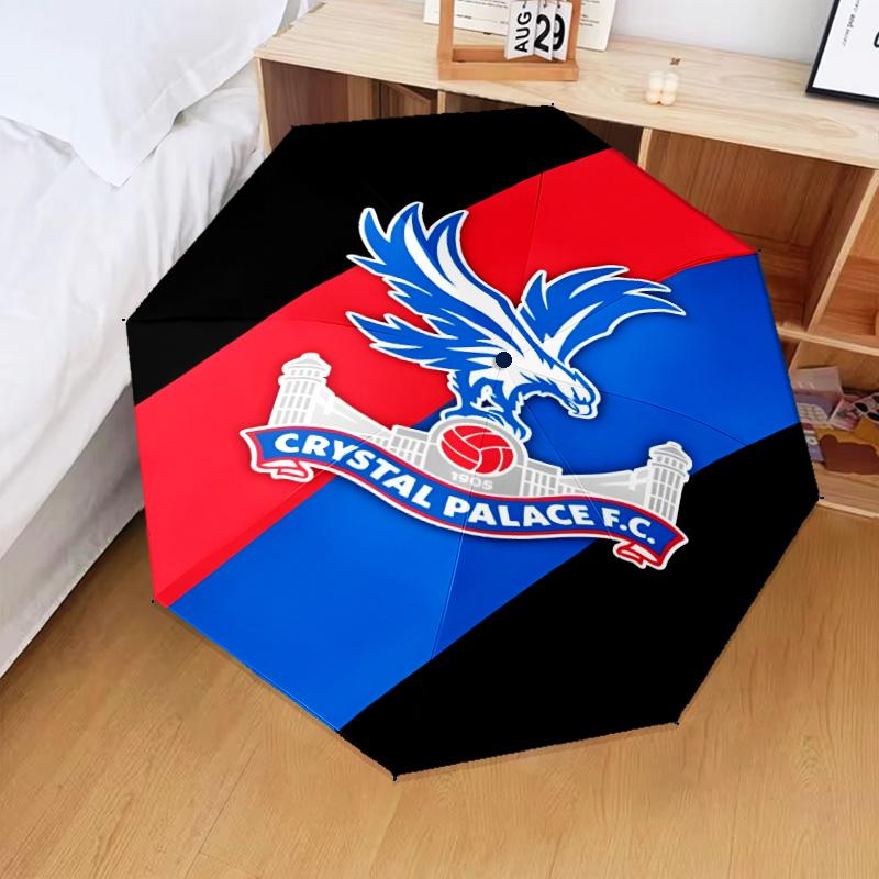 1PC Crystal Fc Crest Printed Umbrella Folding Umbrella, Automatic Umbrella 8-Frame for Travel, Camping Fan Gifts Christmas Gifts