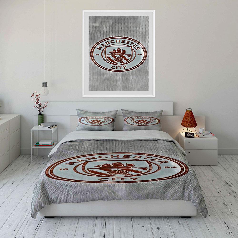 Manchester City Logo Pattern. Bedding Sets Duvet Cover Sets Duvet Covers Pillowcases(1 * Duvet Cover 2 * Pillowcases Without Duvet Insert)