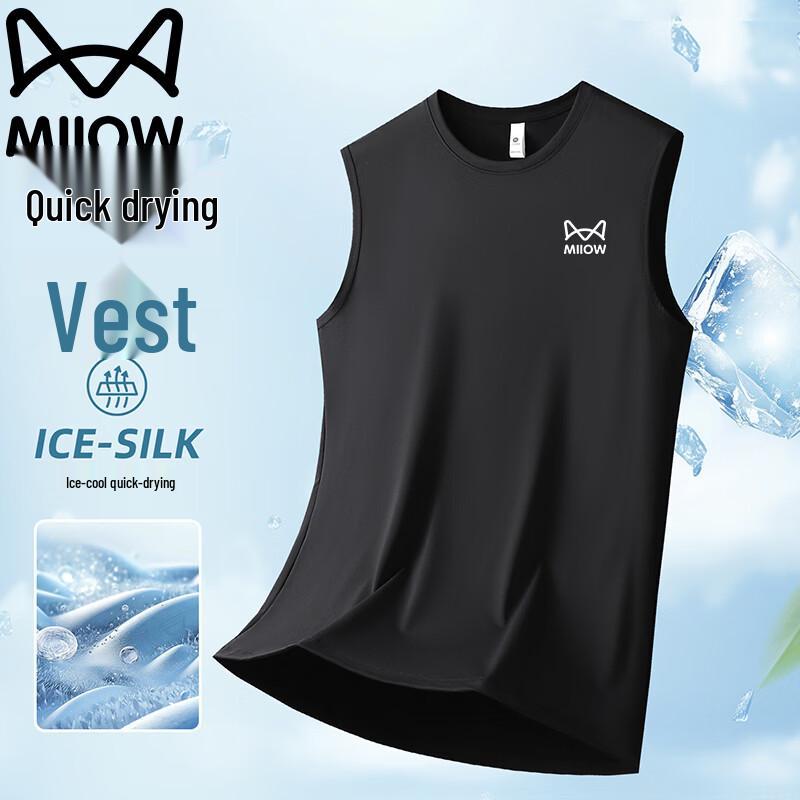 

MiiOW Men s Ice Silk Sleeveless T-Shirt L