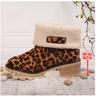 Summer women's boots winter tube women's solid color green thick heel round head snow boots flanged stiletto