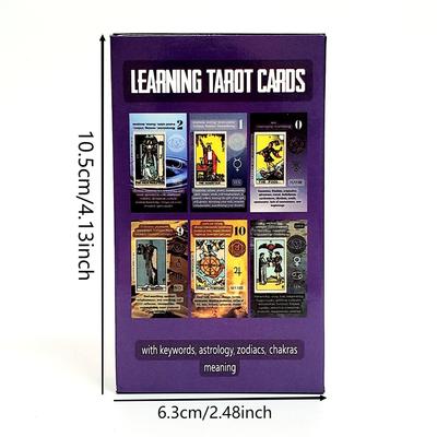 1 Box Learning Tarot Cards High Quality 78pcs Classic Tarot Cards With Starter Game Guide, Portable Fortune Telling Board Games