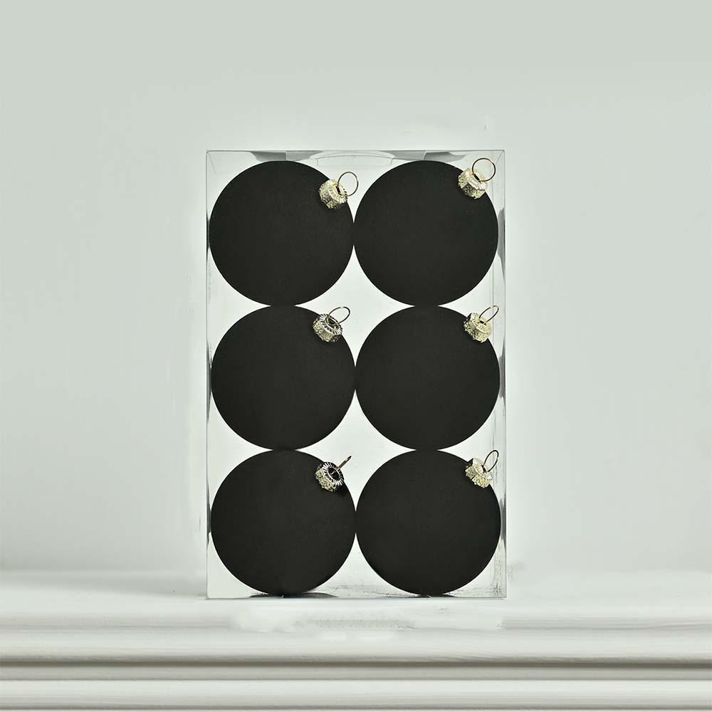 6pcs 6cm Flocked Christmas Ball Pendant Shatterproof Merry Christmas Decor  Hotel Mall