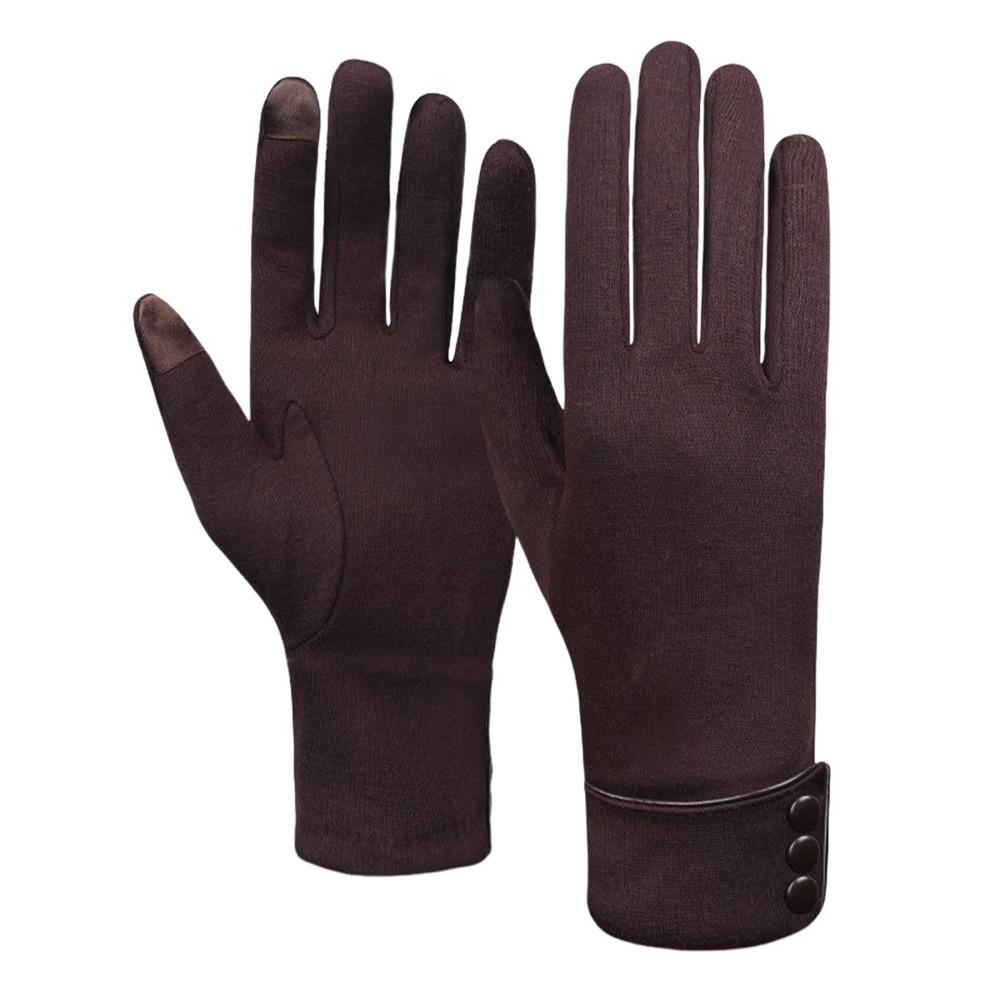 Fleece Lined Winter Warm Gloves Windproof Cold Proof Full Finger Gloves Comfortable Touch Screen Gloves