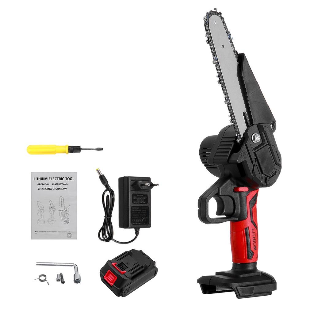 6 Inches Wood Cutter With 2 Battery 3000W 88V Mini Electric Chain Saw Pruning Chainsaw Woodworking Pruning Saw Garden Tool