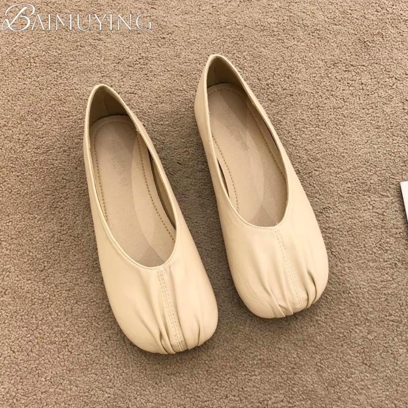 Square Toe Women Flat Sandals Casual Loafers Shoes Woman 2025 Trend Summer Elegant Dress Comfort Soft Leather Zapatillas Mujer