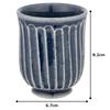 Tatara Teacup Finely Carved Made in 10503 (150cc), Craftsman's Teacup, Indigo, Ceramic, Japan,