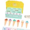 Wooden Ice Cream Toy Food Role Play Portable Counter Shop Games Kitchen Accessories